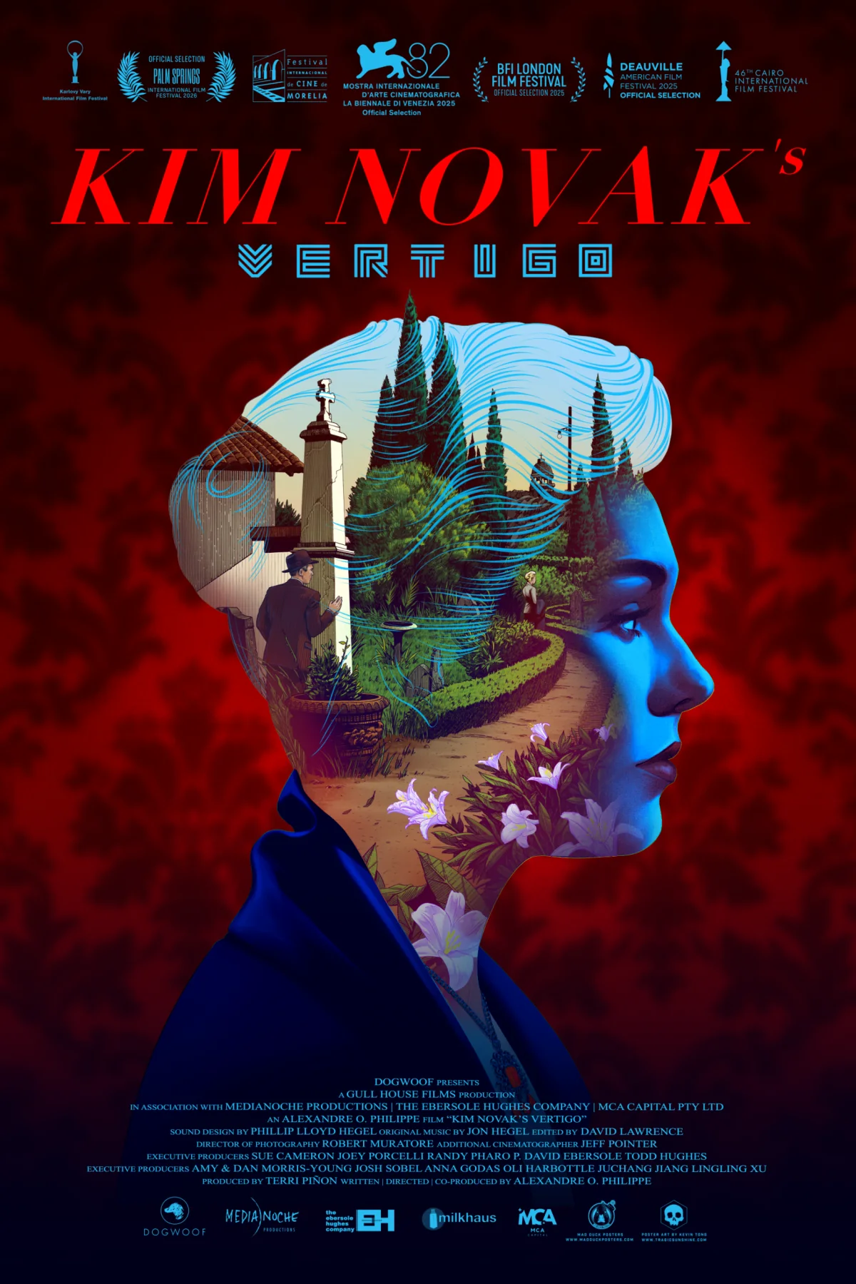 Illustrated Kim Novak’s Vertigo film poster